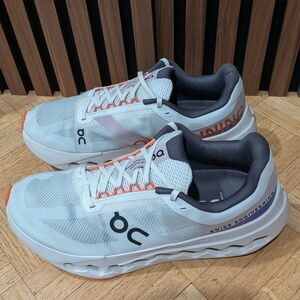 On Running Gray and White Cloudsurfer Sneakers